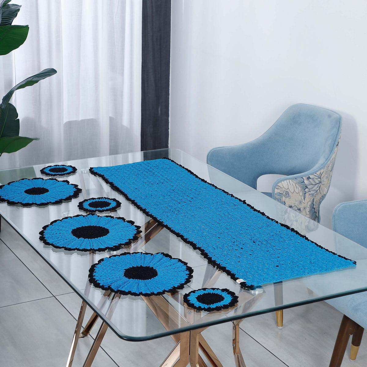 Handmade Table Runner, Placemats & Coasters Set - 10475 Multi