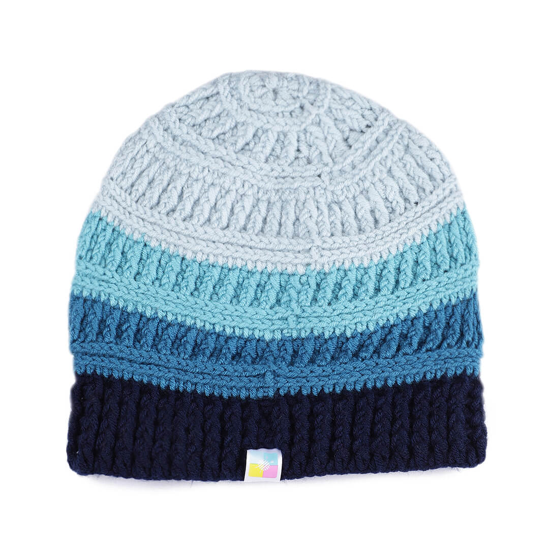 Handmade Shades of Blue Cap - 10479