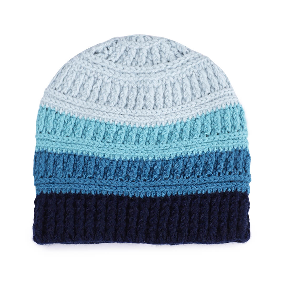 Handmade Shades of Blue Cap - 10479