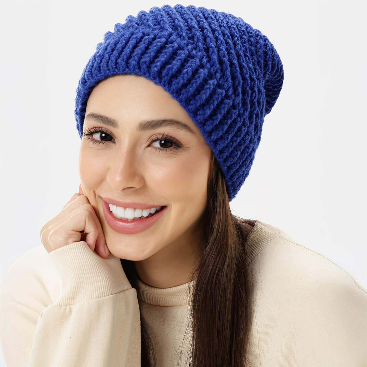 Handmade Self Striping Slouch Beanie - 10482