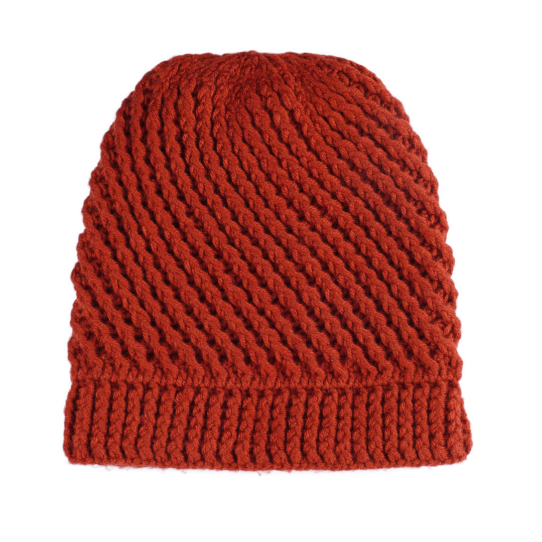 Handmade Self Striping Slouch Beanie - 10483