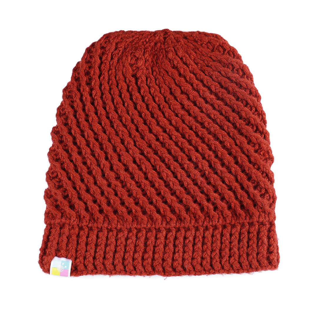 Handmade Self Striping Slouch Beanie - 10483