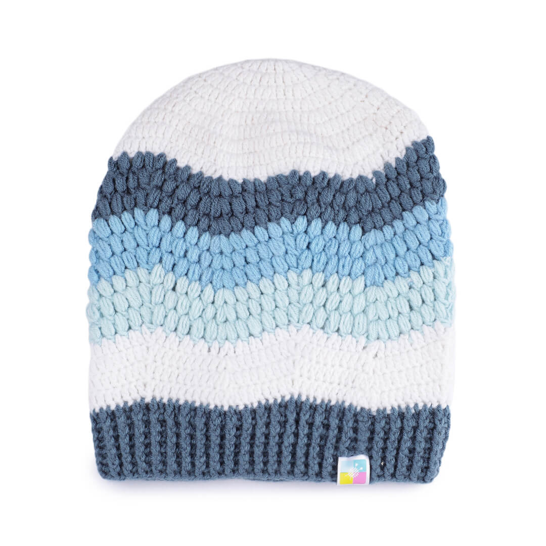 Handmade Self Striping Waves Beanie - 10485