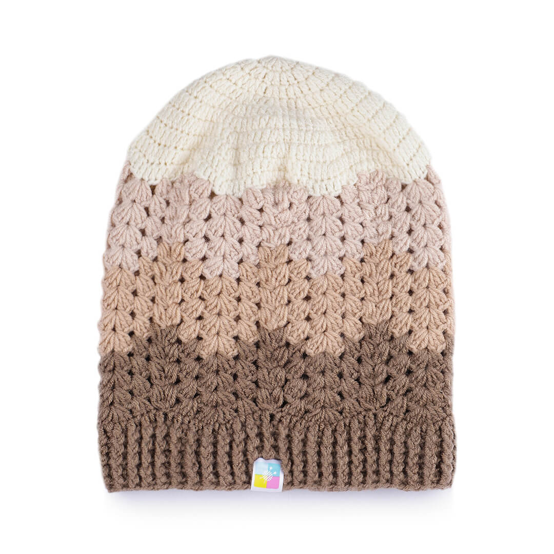 Handmade Self Striping Waves Beanie - 10486