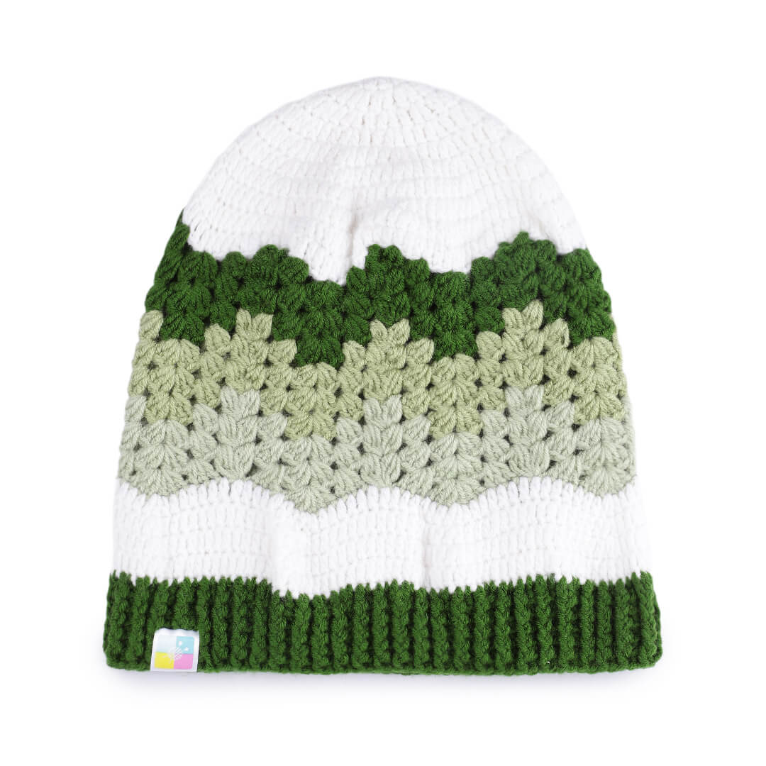 Handmade Self Striping Waves Beanie - 10487