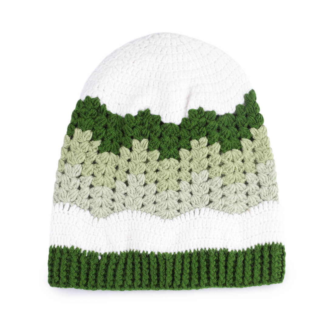 Handmade Self Striping Waves Beanie - 10487