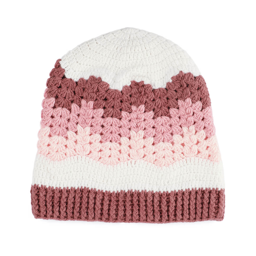 Handmade Self Striping Waves Beanie - 10488