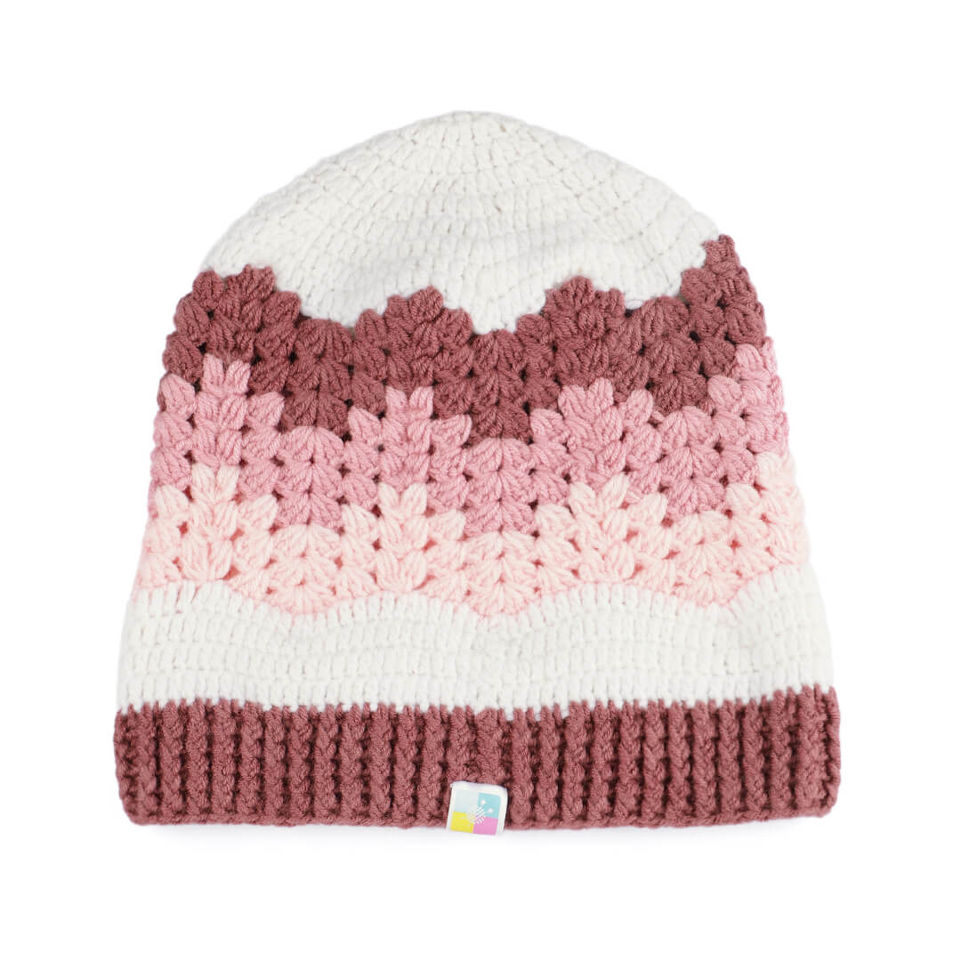 Handmade Self Striping Waves Beanie - 10488