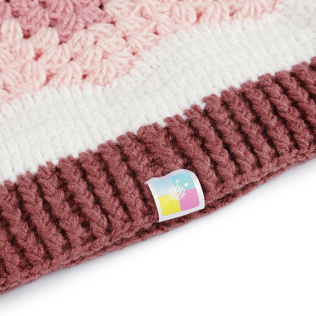 Handmade Self Striping Waves Beanie - 10488