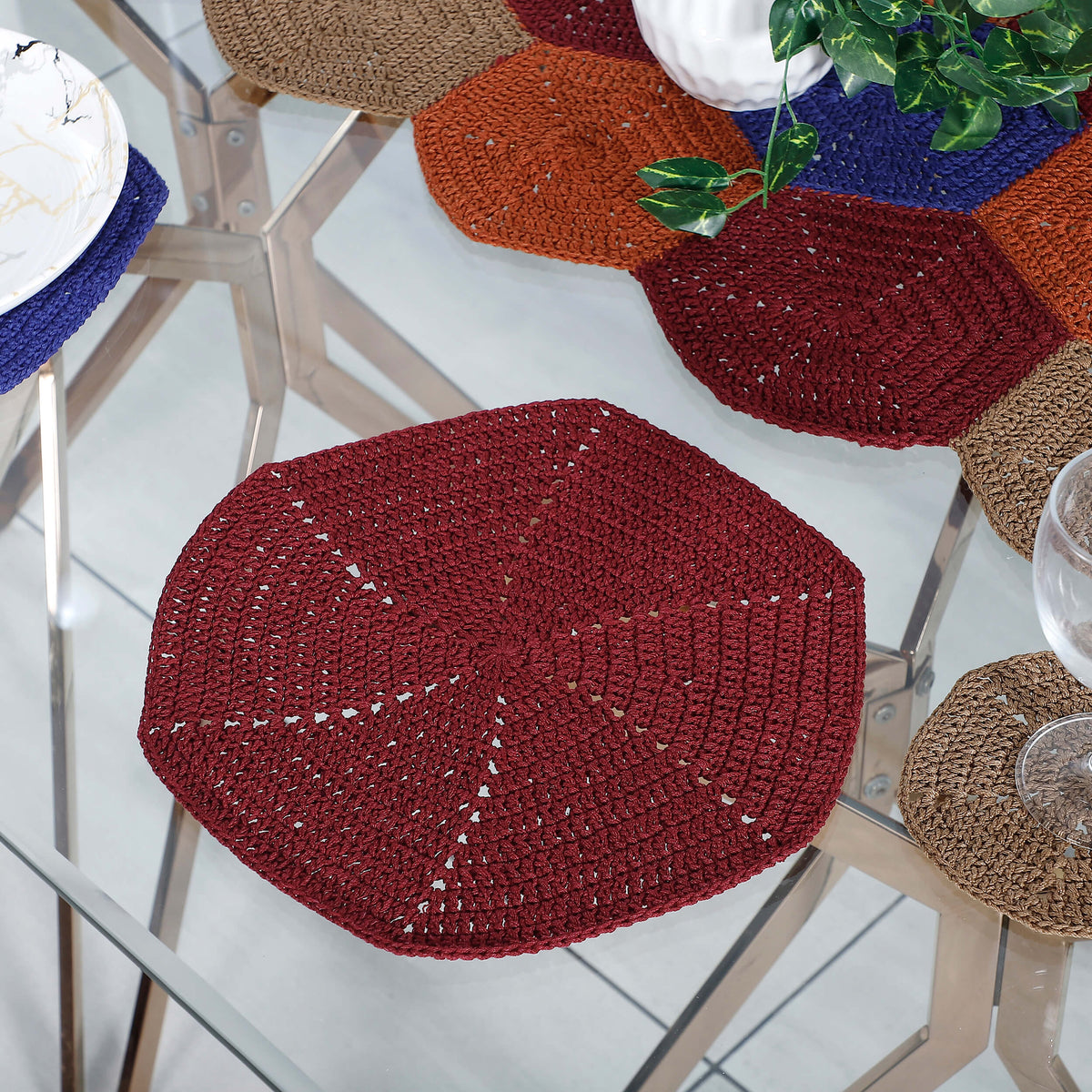 Handmade Table Runner, Placemats & Coasters Set - 10489 Multi