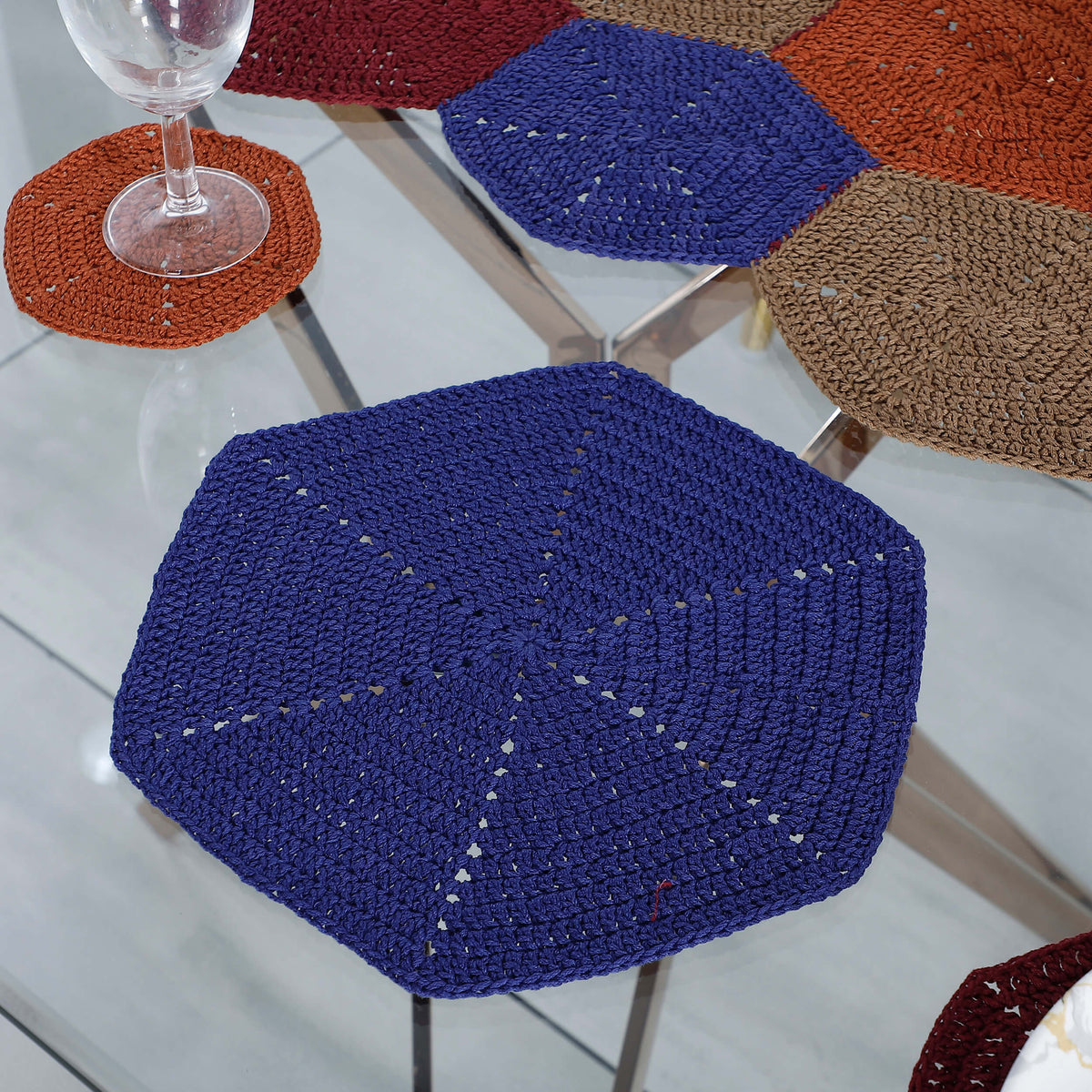 Handmade Table Runner, Placemats & Coasters Set - 10489 Multi