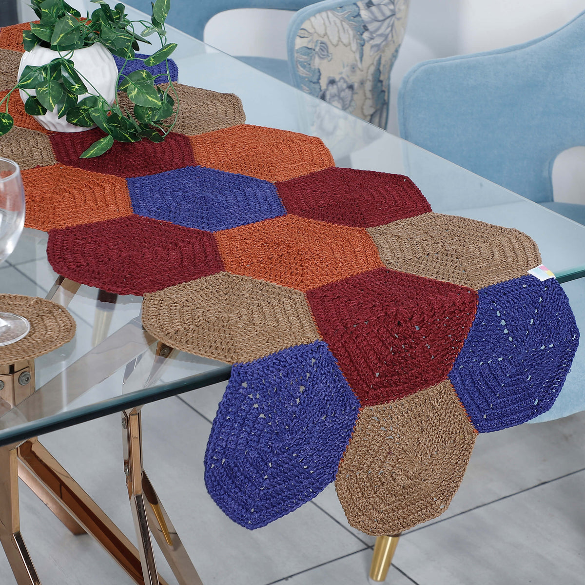 Handmade Table Runner, Placemats & Coasters Set - 10489 Multi