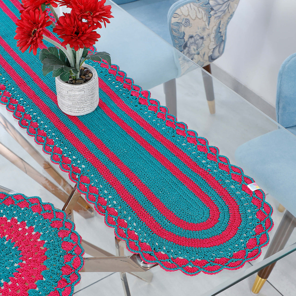 Handmade Table Runner, Placemats & Coasters Set - 10490 Multi