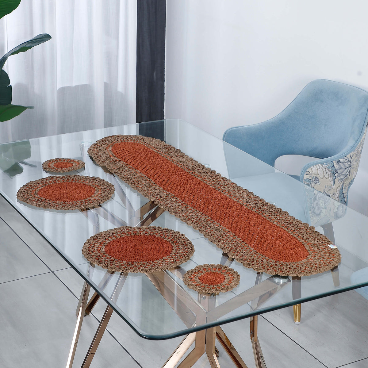 Handmade Table Runner, Placemats & Coasters Set - 10491 Multi