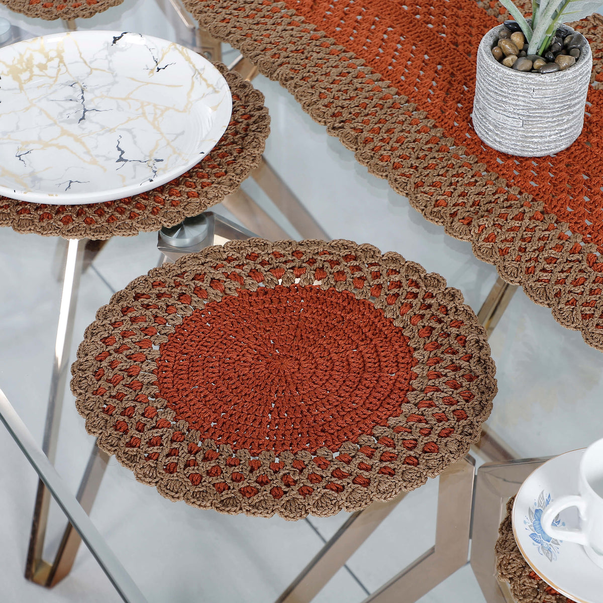 Handmade Table Runner, Placemats & Coasters Set - 10491 Multi