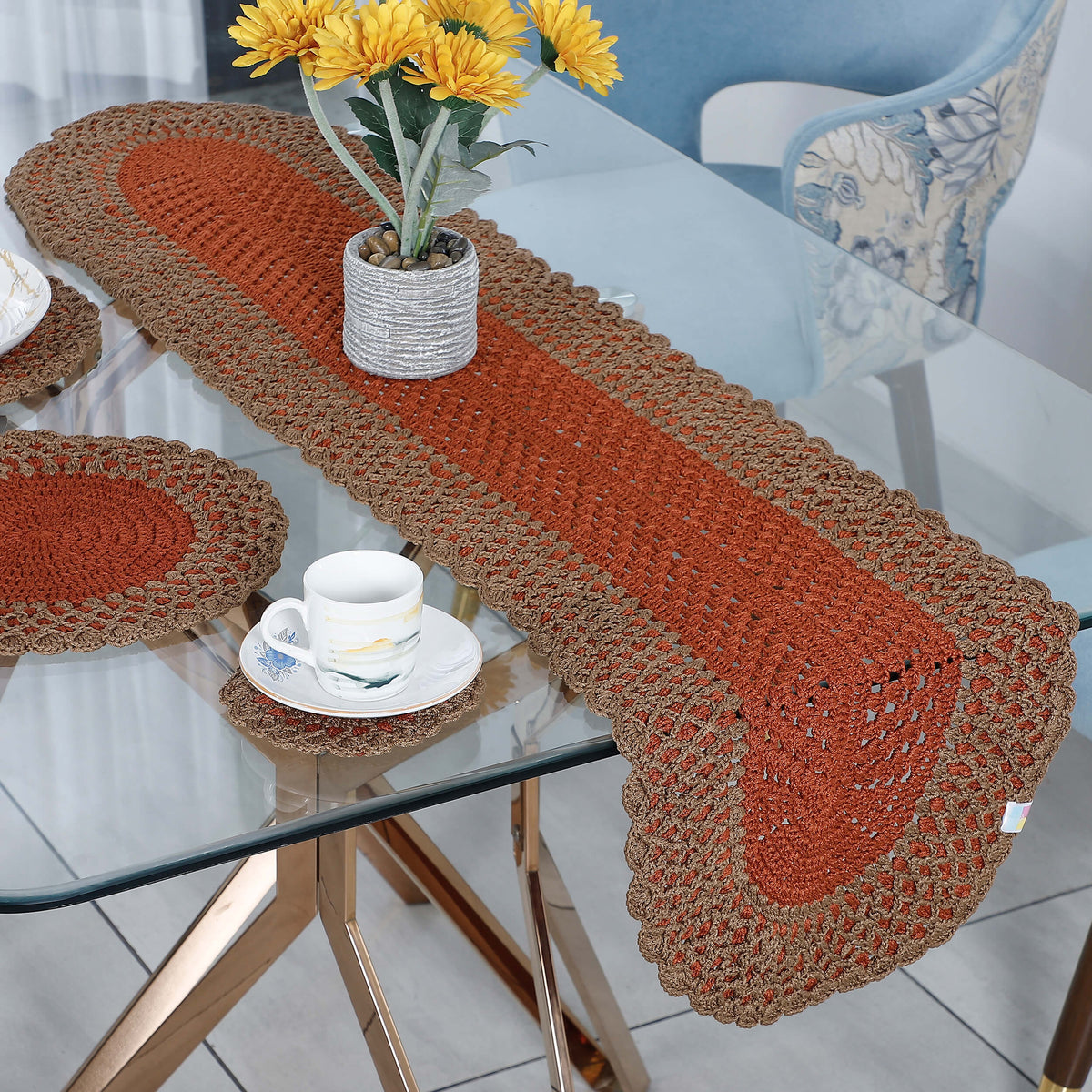 Handmade Table Runner, Placemats & Coasters Set - 10491 Multi