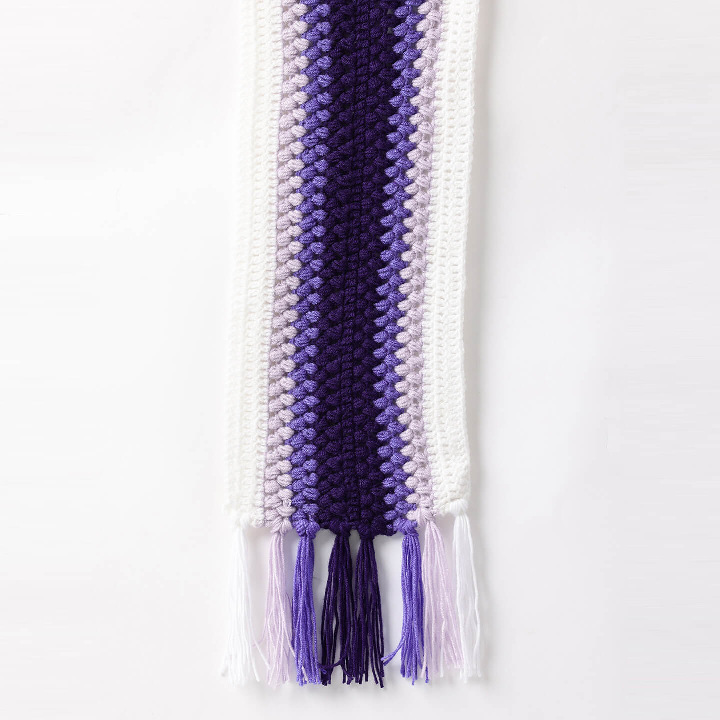 Purple Handmade Wave Pattern Crochet Scarf - 10495