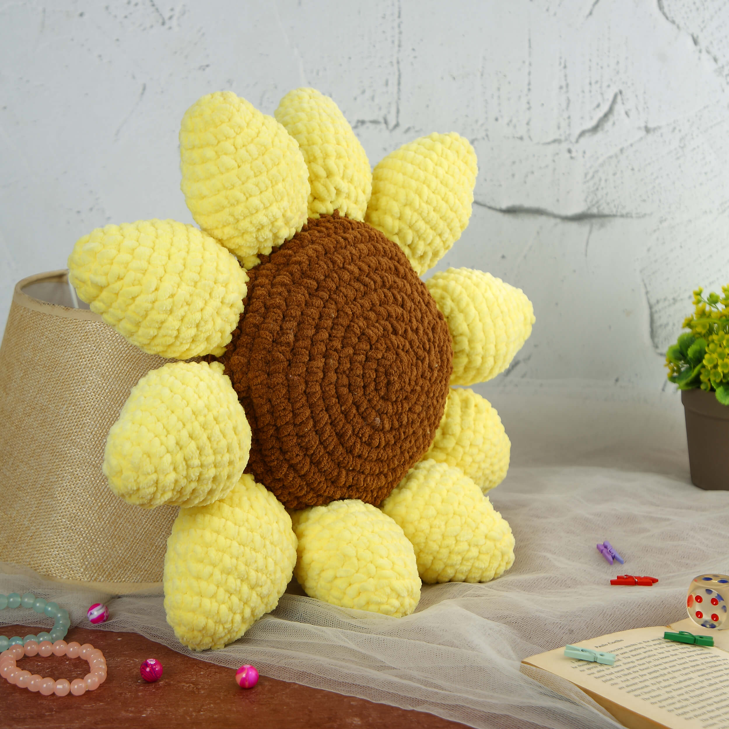 Handmade Amigurumi Plush Cushion - Sunflower 10520