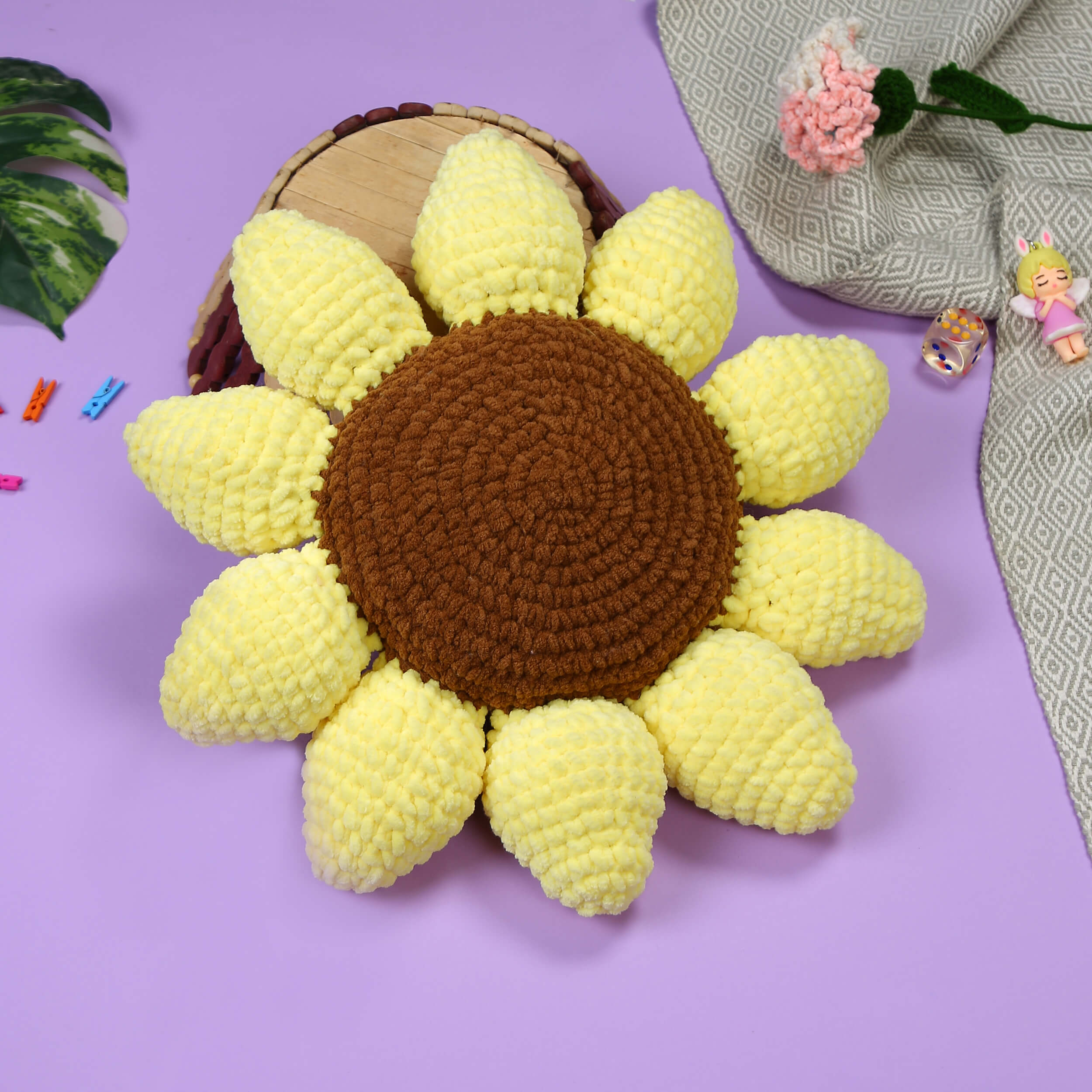Handmade Amigurumi Plush Cushion - Sunflower 10520