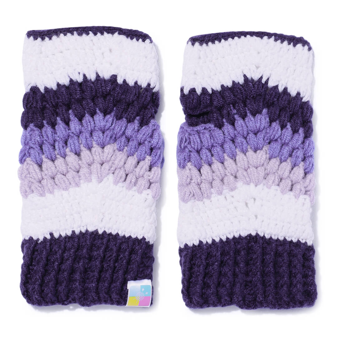 Multi Colored Fingerless Mittens - 10579