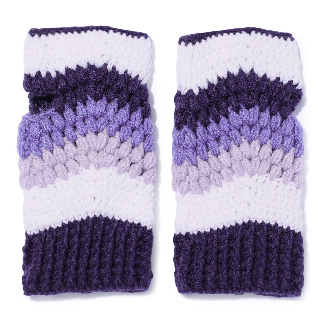 Multi Colored Fingerless Mittens - 10579