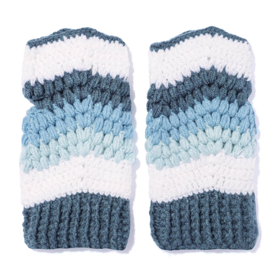 Multi Colored Fingerless Mittens - 10580