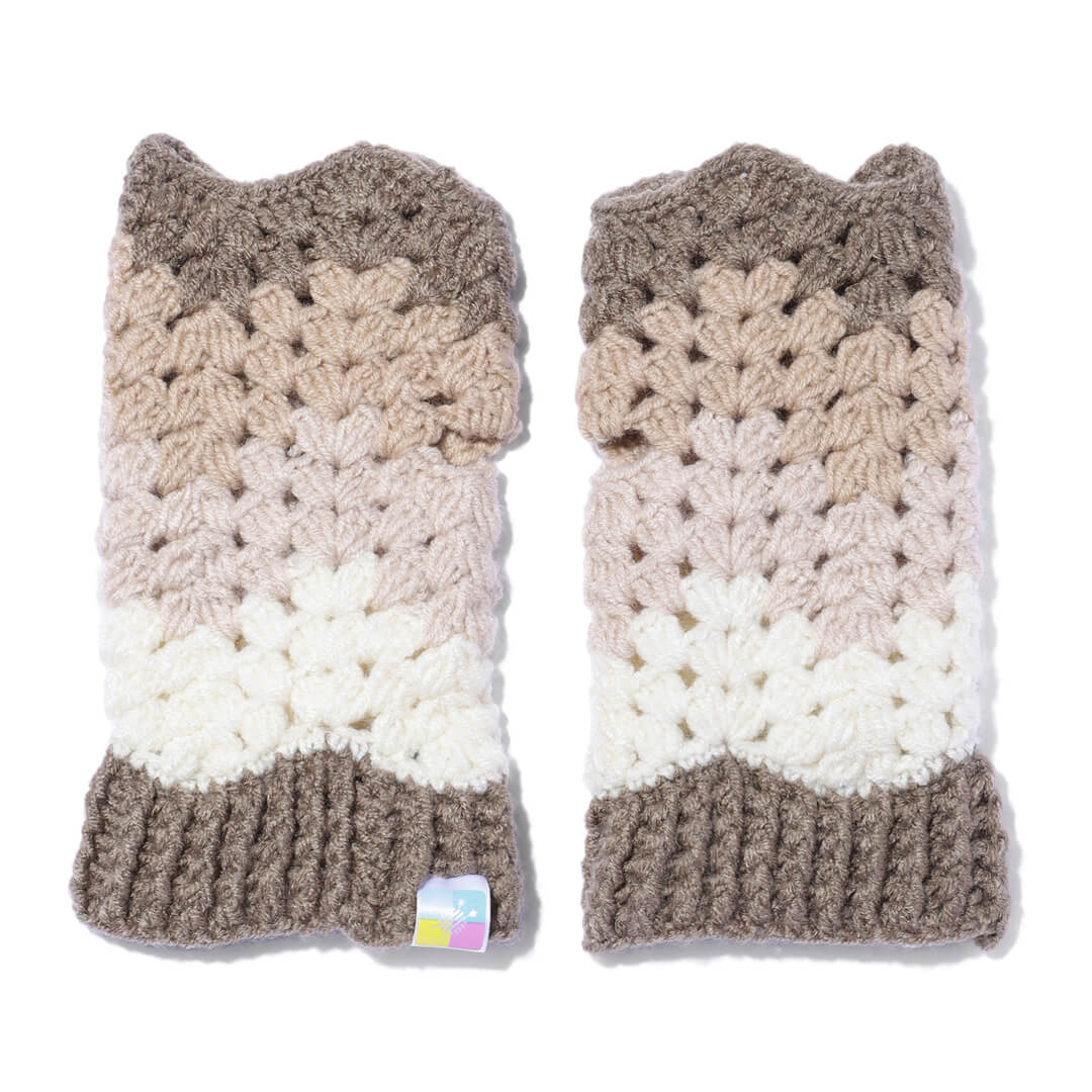 Multi Colored Fingerless Mittens - 10581