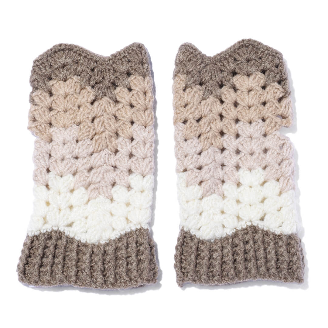 Multi Colored Fingerless Mittens - 10581