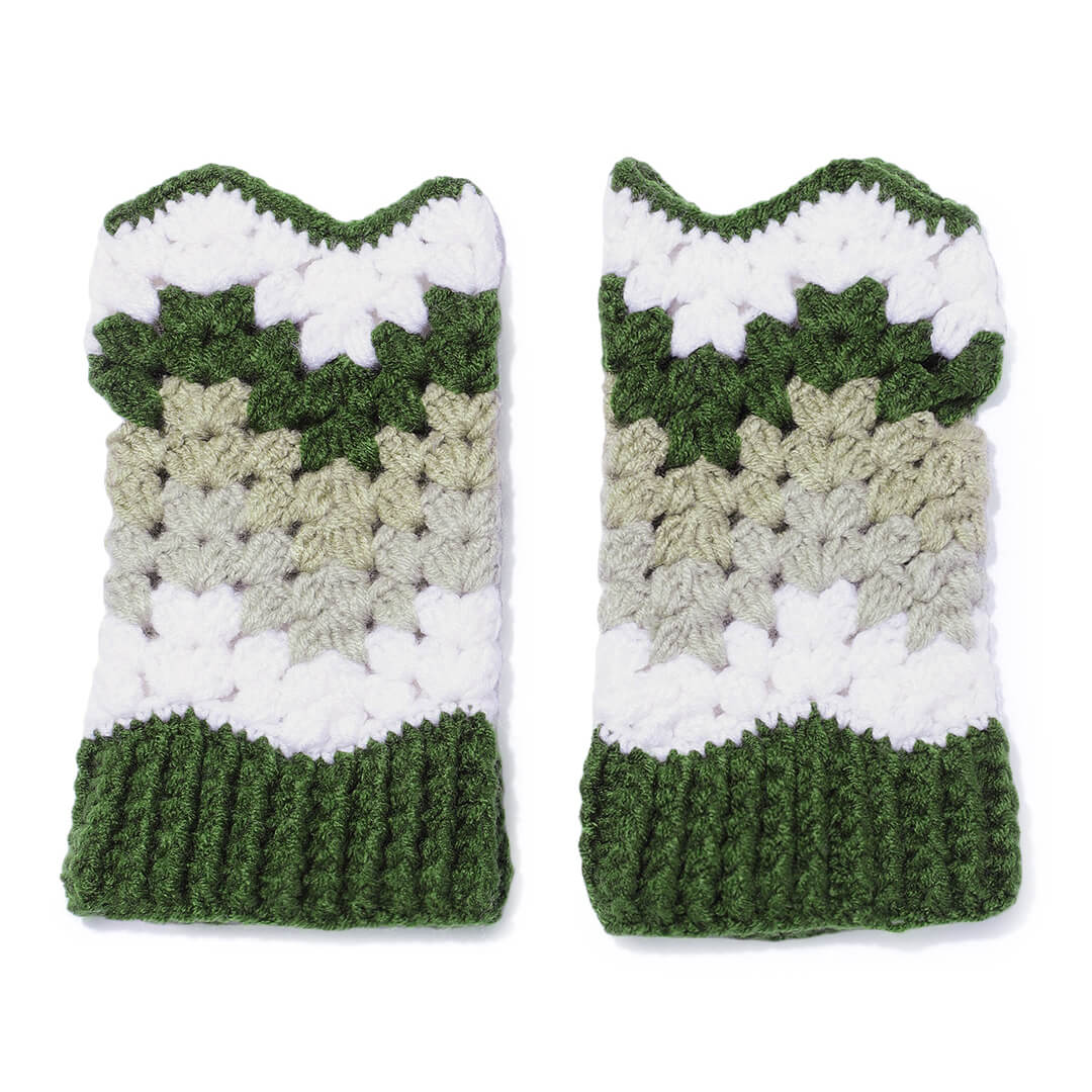 Multi Colored Fingerless Mittens - 10582