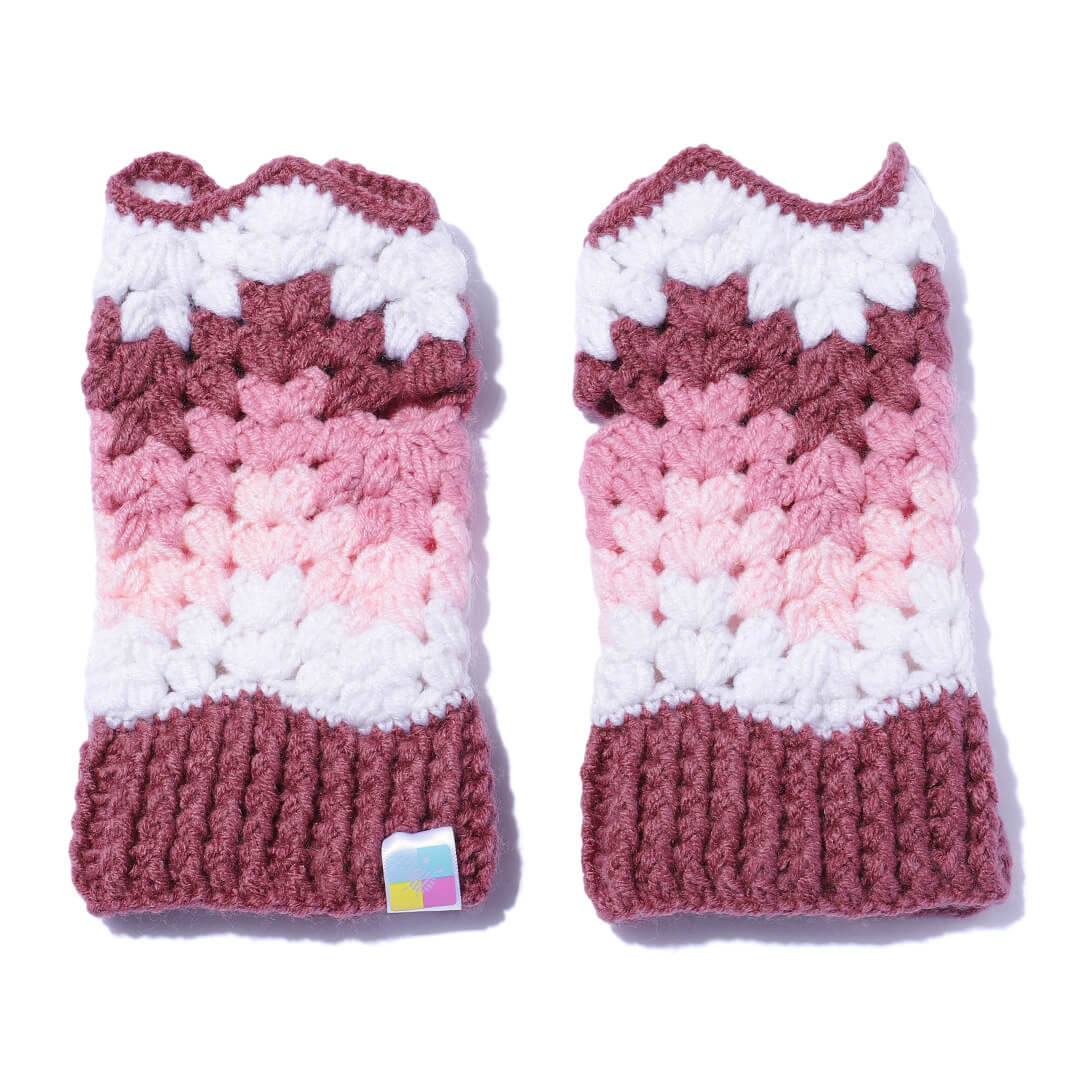 Multi Colored Fingerless Mittens - 10583