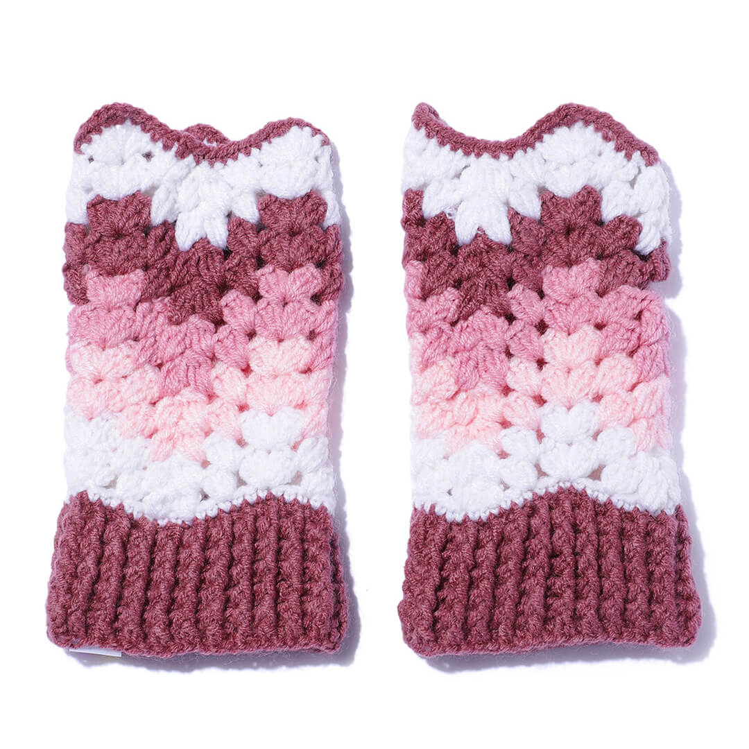 Multi Colored Fingerless Mittens - 10583
