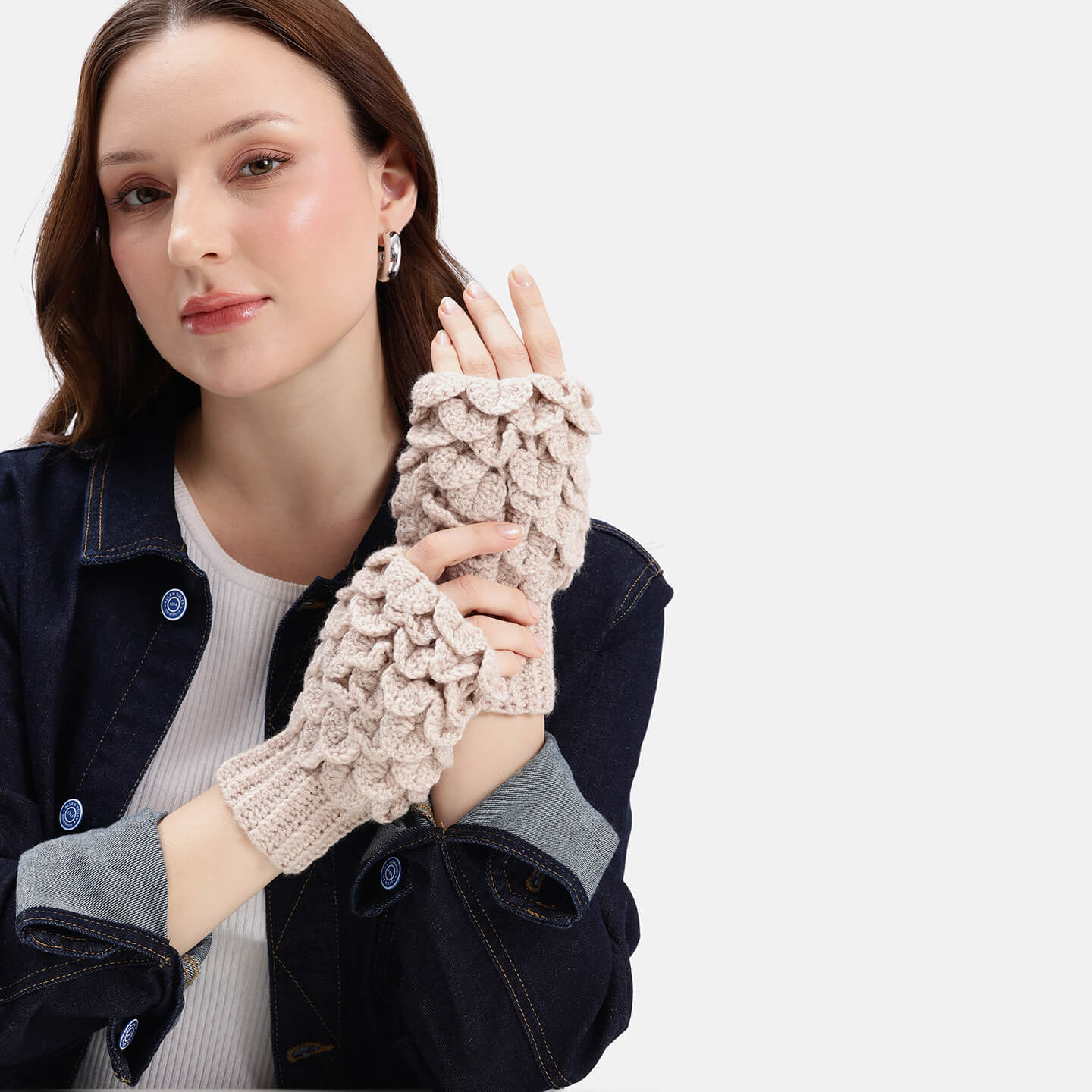 Multi Colored Fingerless Mittens - 10584