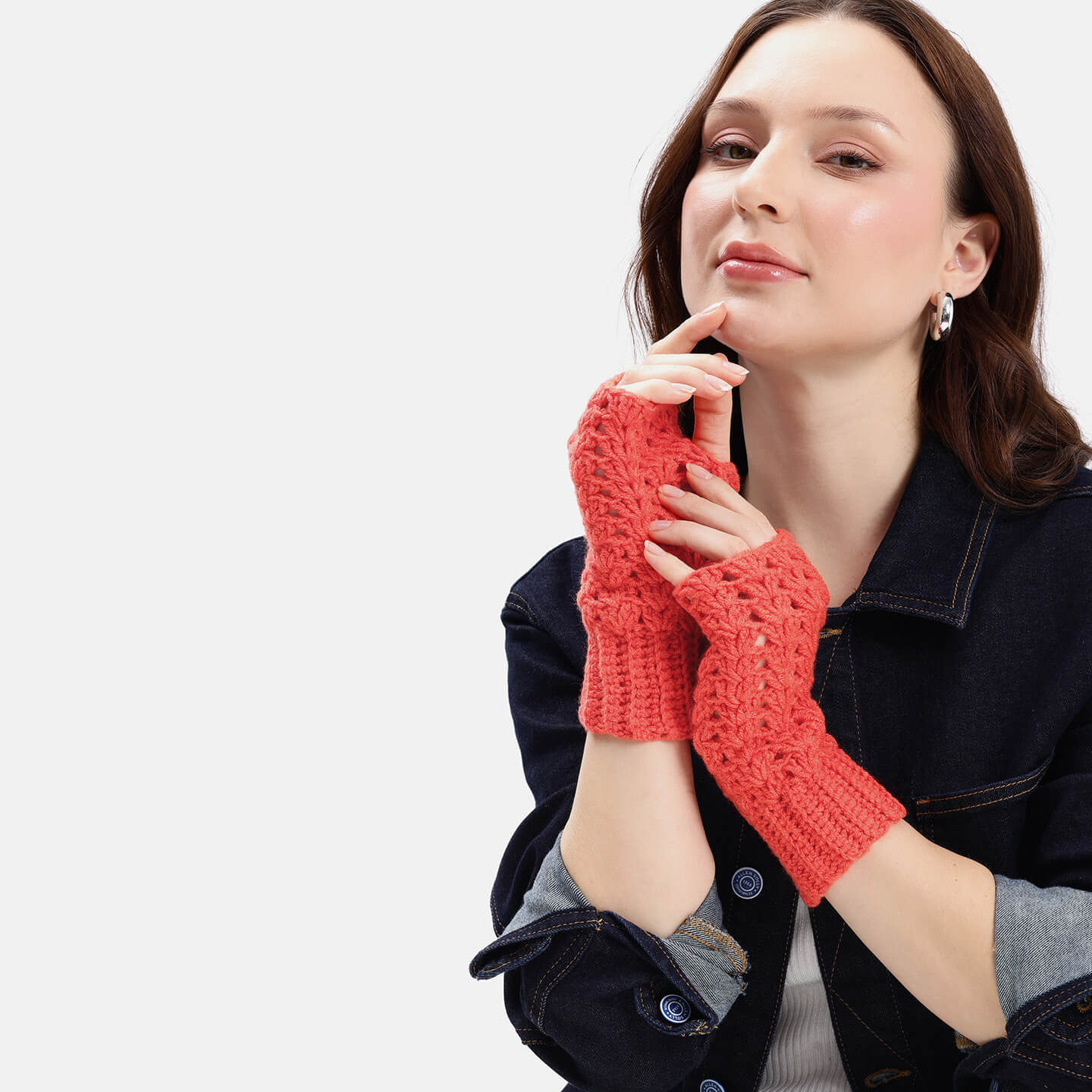 Multi Colored Fingerless Mittens - 10588