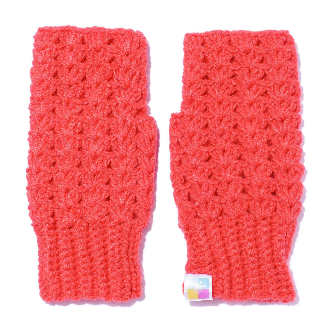 Multi Colored Fingerless Mittens - 10588