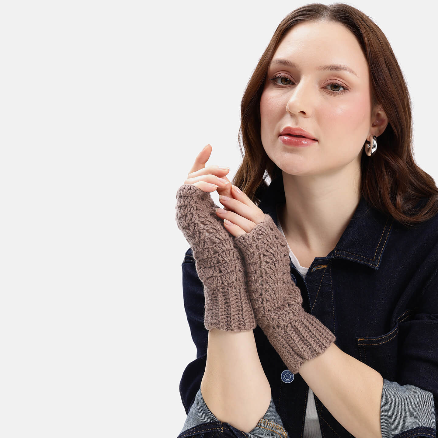 Multi Colored Fingerless Mittens - 10589