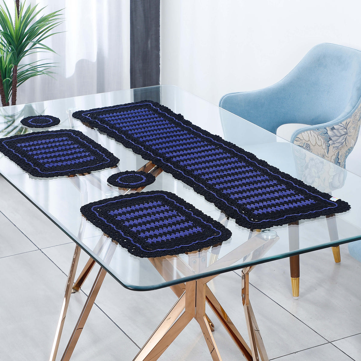 Handmade Table Runner, Placemats & Coasters Set - 10590 Multi