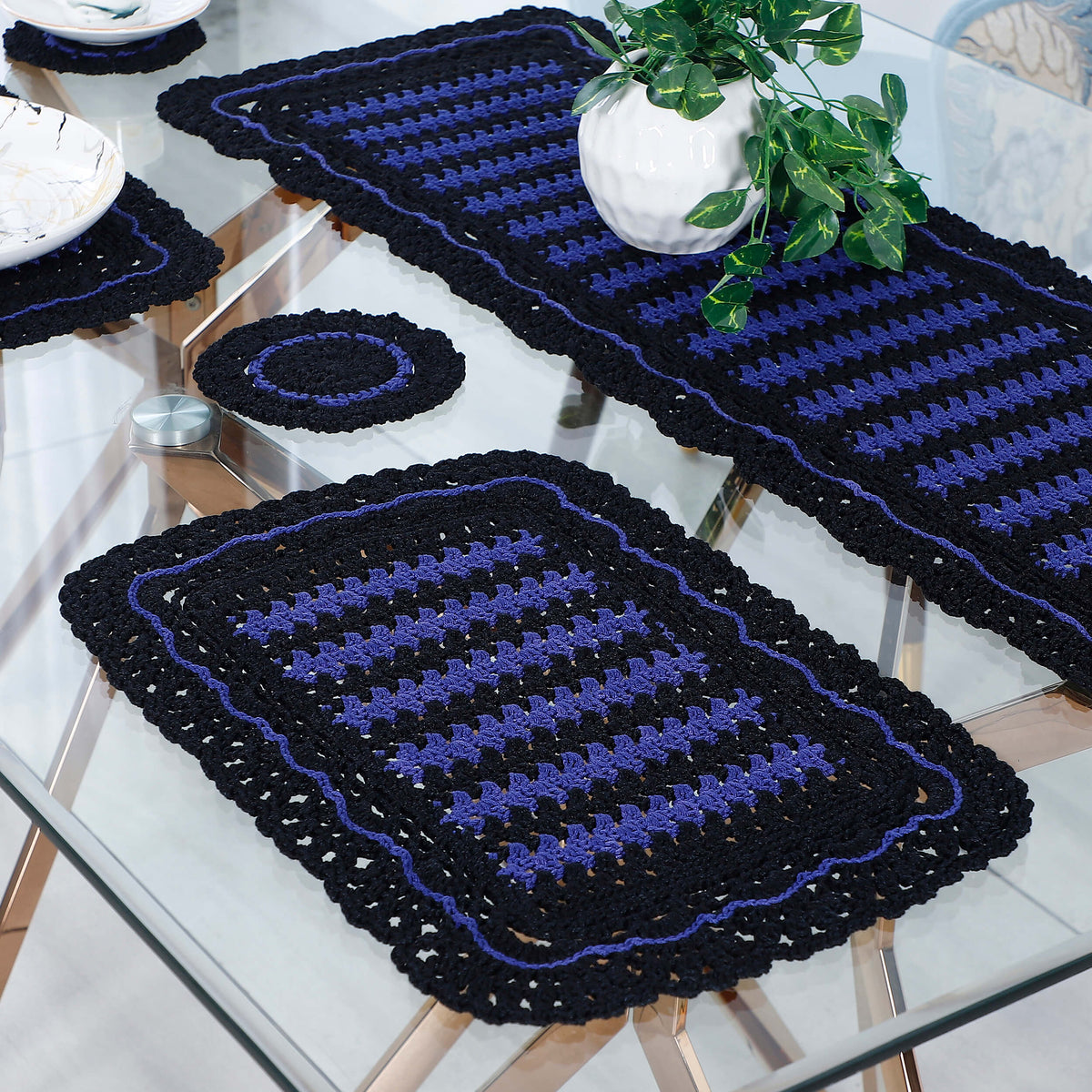 Handmade Table Runner, Placemats & Coasters Set - 10590 Multi