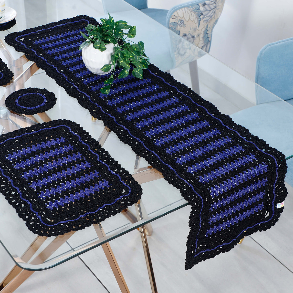Handmade Table Runner, Placemats & Coasters Set - 10590 Multi