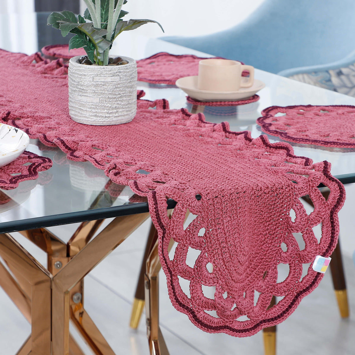 Handmade Table Runner, Placemats & Coasters Set - 10591 Multi