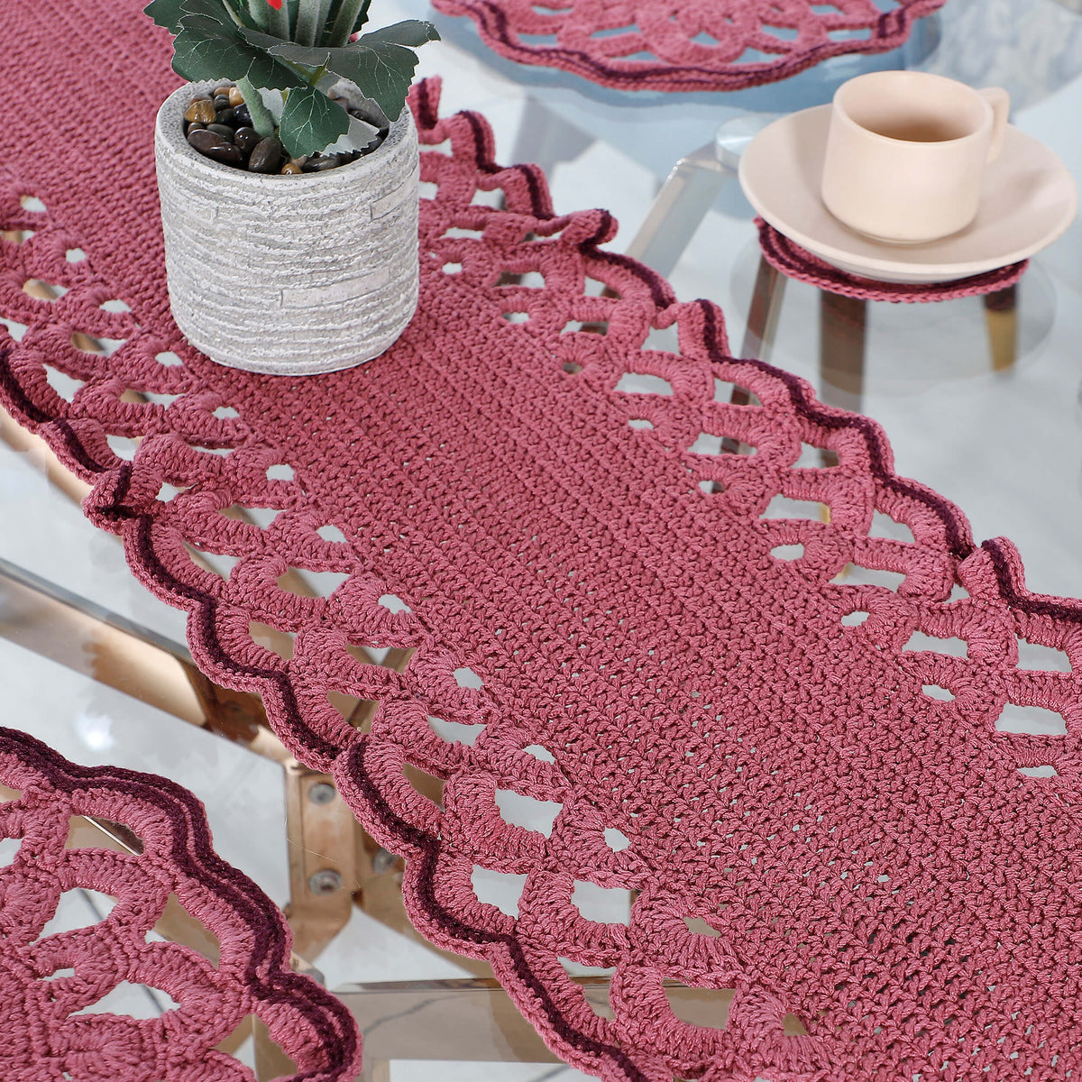 Handmade Table Runner, Placemats & Coasters Set - 10591 Multi