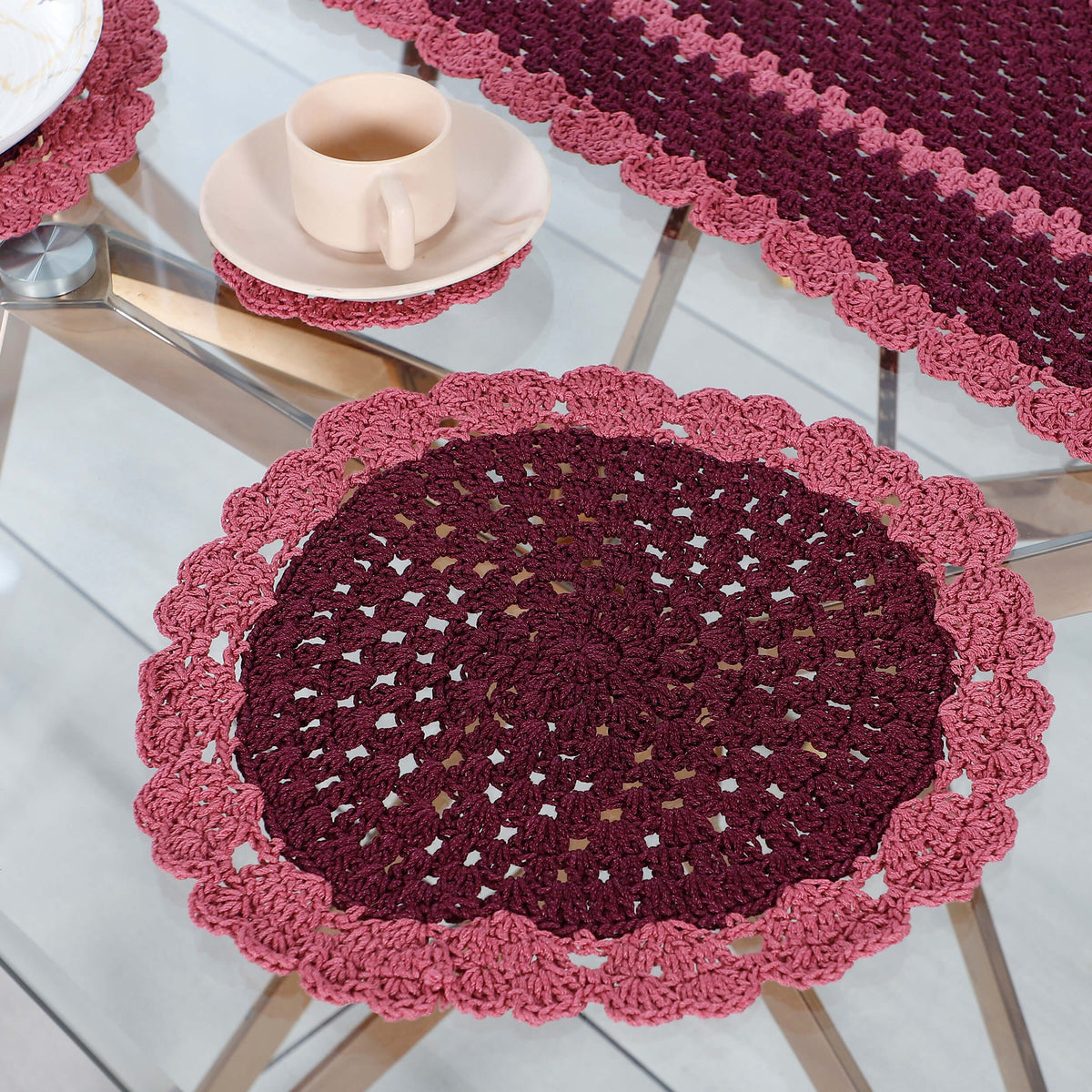 Handmade Table Runner, Placemats & Coasters Set - 10592 Multi