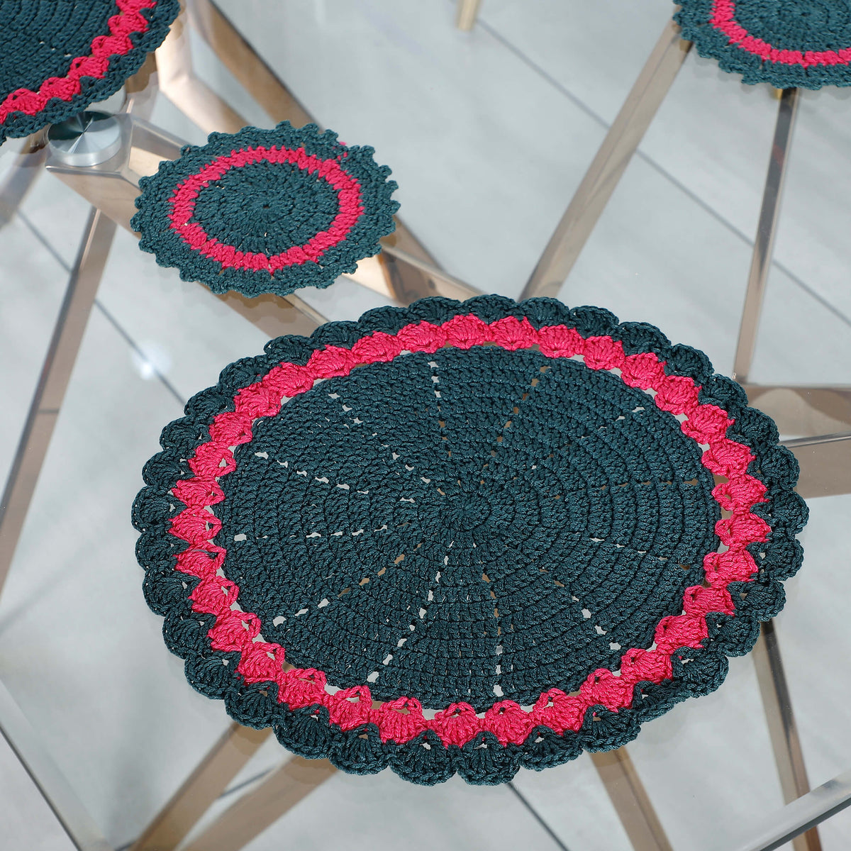 Handmade Placemats & Coasters Set - 10593 Multi
