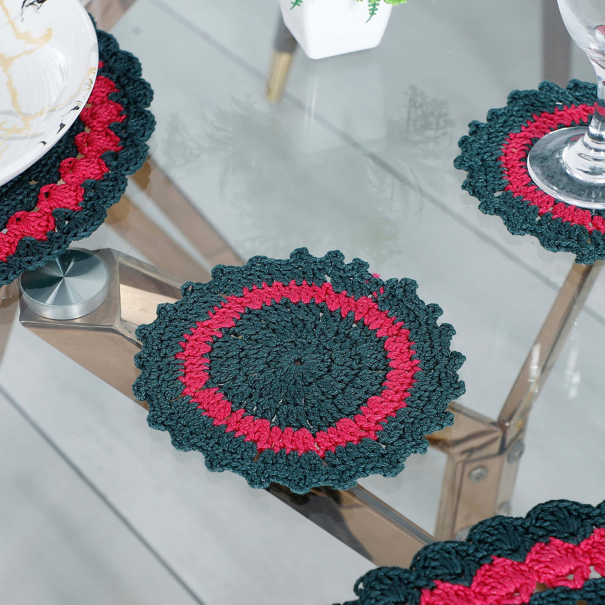 Handmade Placemats & Coasters Set - 10593 Multi