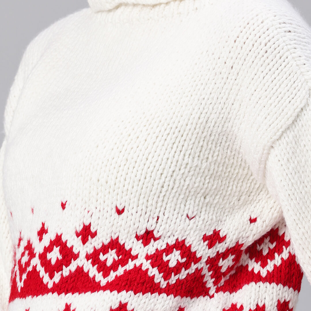 Handmade Knitted Icelandic Design Pullover - 10603