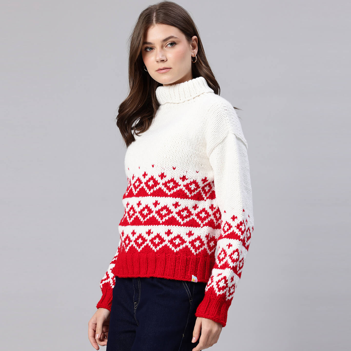 Handmade Knitted Icelandic Design Pullover - 10603
