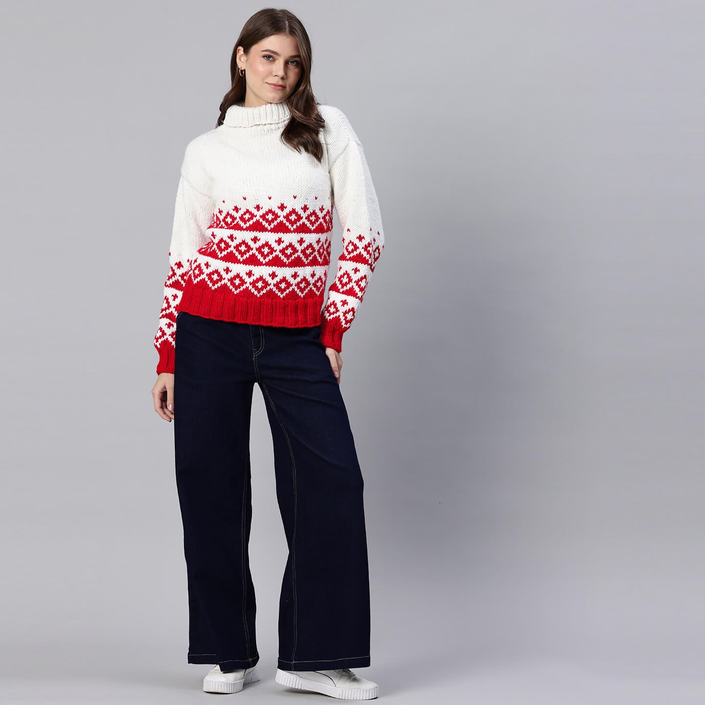 Handmade Knitted Icelandic Design Pullover - 10603