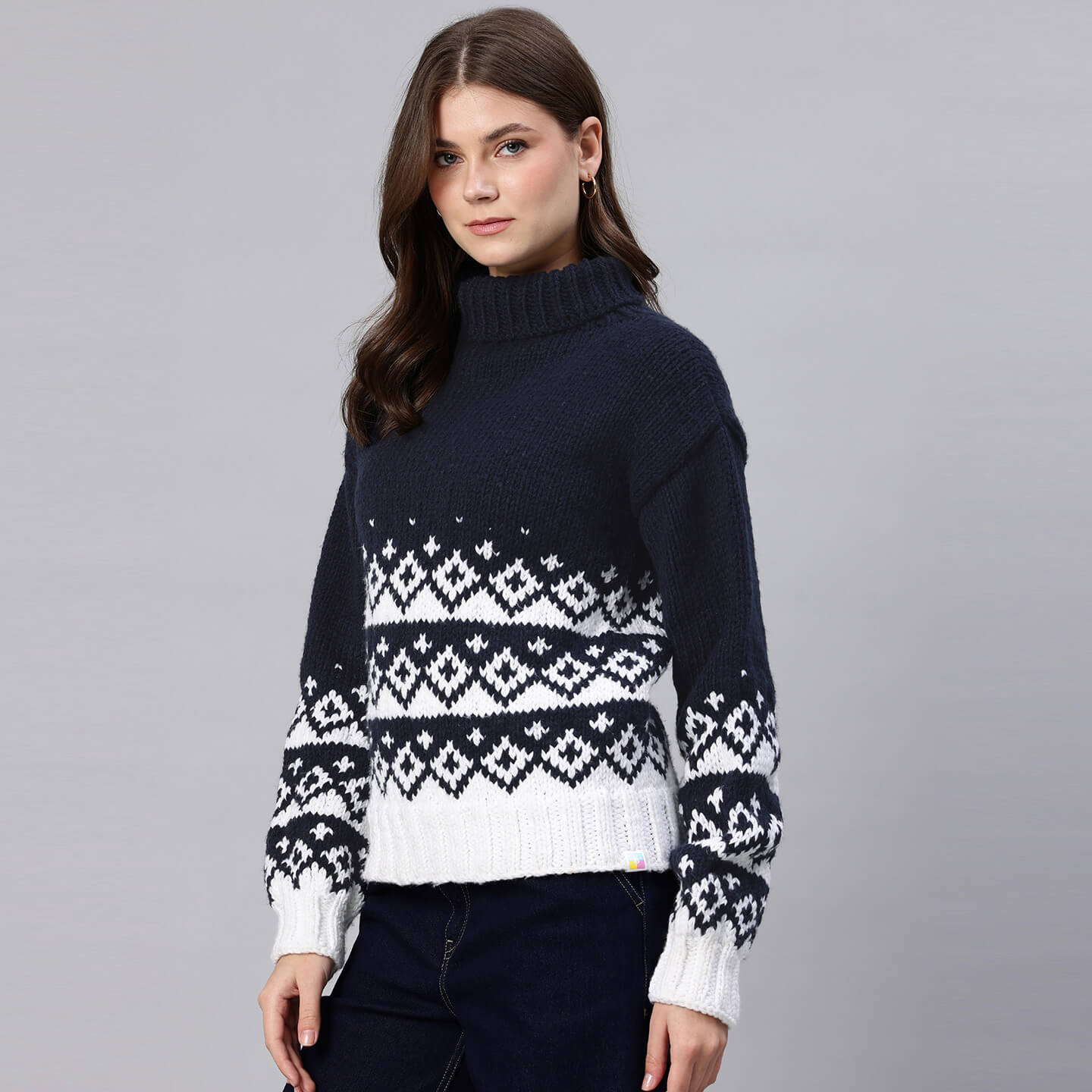 Handmade Knitted Icelandic Design Pullover - 10605