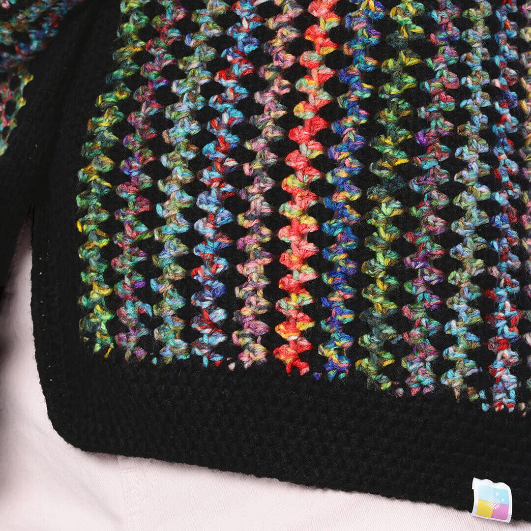 Handmade Crochet Multi Colored Long Jacket - 10608