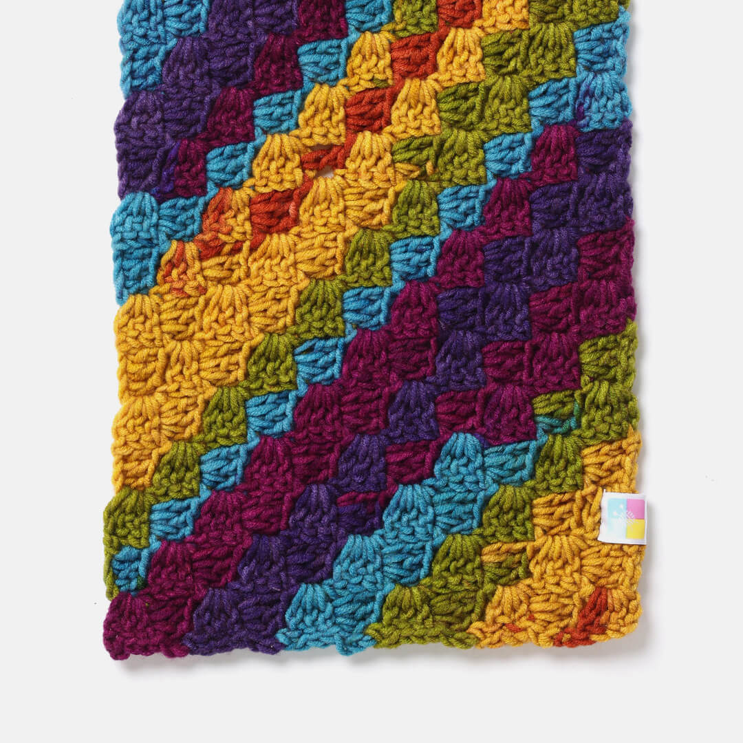 Corner to Corner Multi-Shaded Crochet Scarf - 10609
