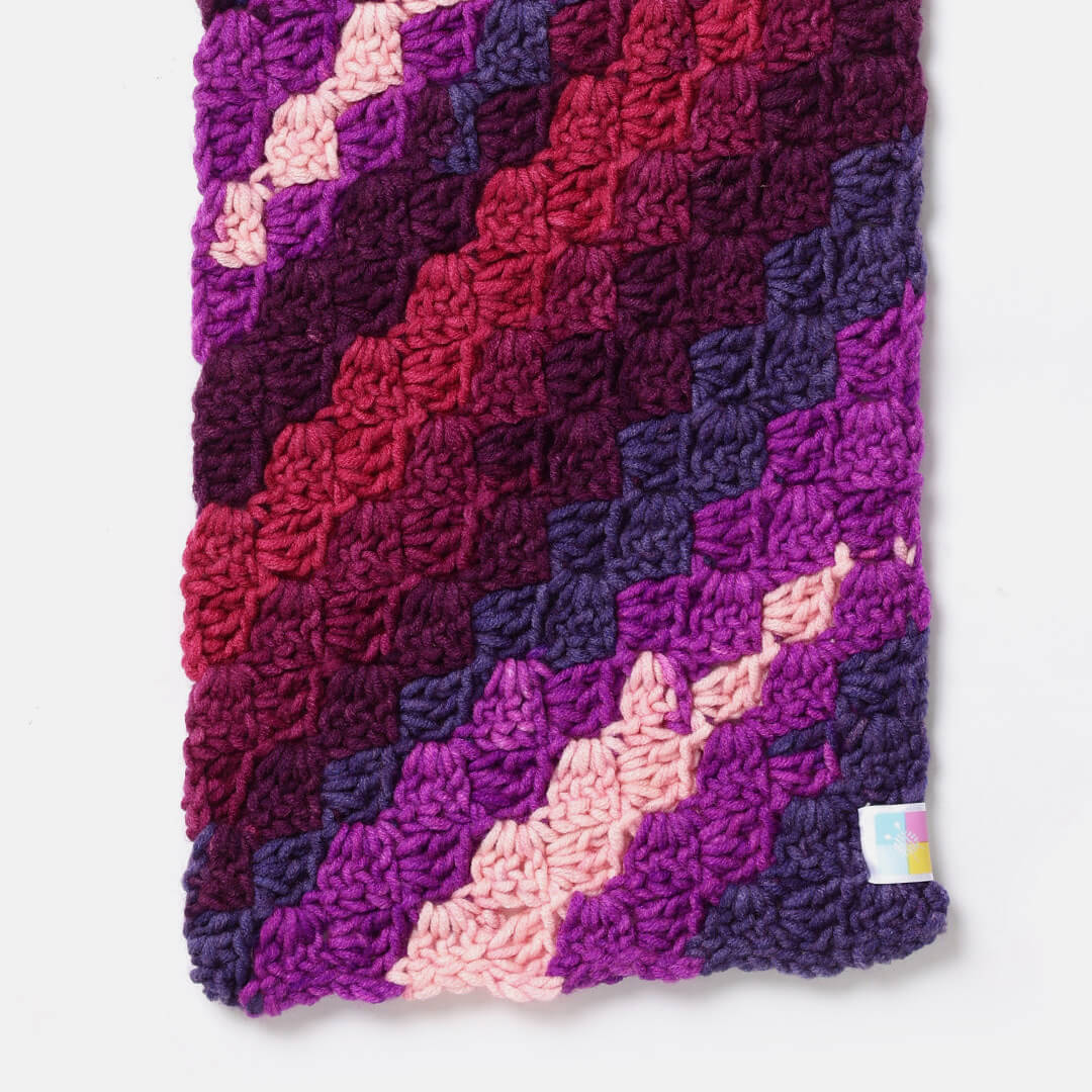 Corner to Corner Multi-Shaded Crochet Scarf - 10610
